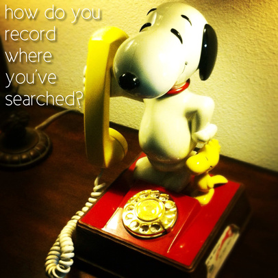 How do you record where you've searched?
